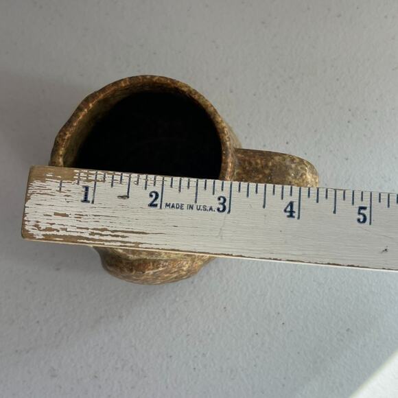 Studio Art Pottery Mug Owl Brown Speckled Hand Painted Matte Unmarked - Picture 6 of 11